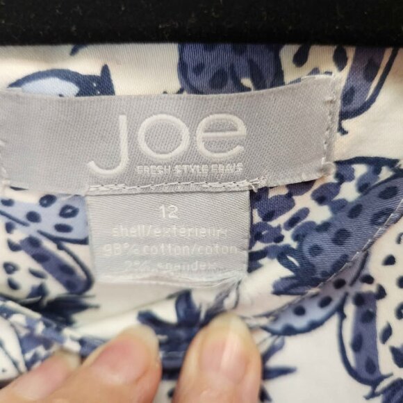 [12] Sleeveless Short Sundress size 12 Blue & White‎ Cotton Pockets - Picture 6 of 11